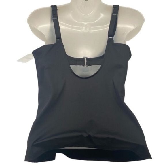 Athleta Bondi Bra Cup Tankini Swim Tank Black UPF 50+ Beach Vacation 36 B/C - Picture 7 of 11
